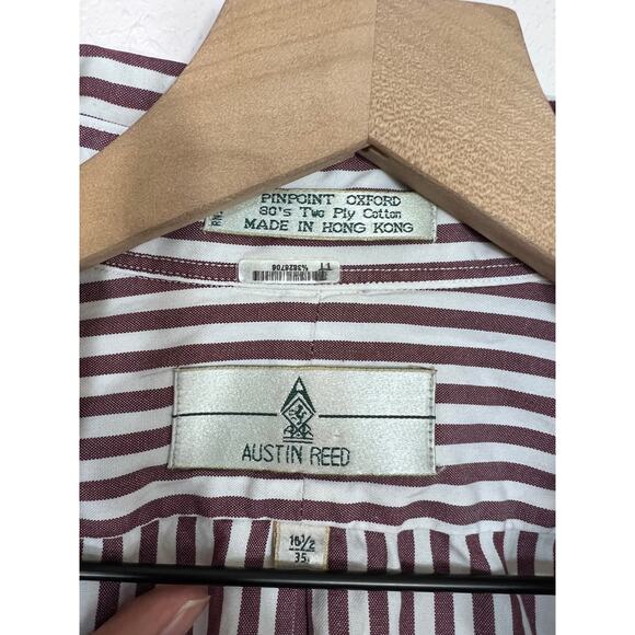 Austin Reed Vintage Stripe Pinpoint Oxford Shirt Men’s 16.5 35 - Picture 2 of 4